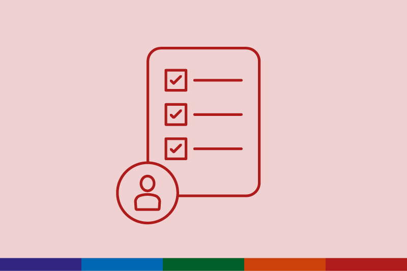 Icon of checklist and person