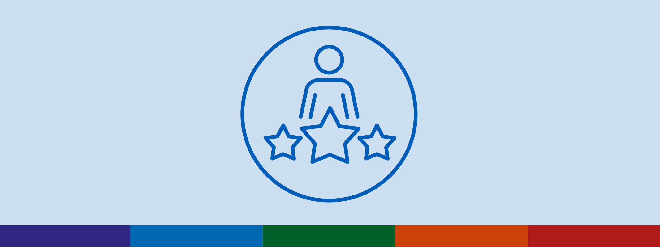 Icon of person next to star symbols