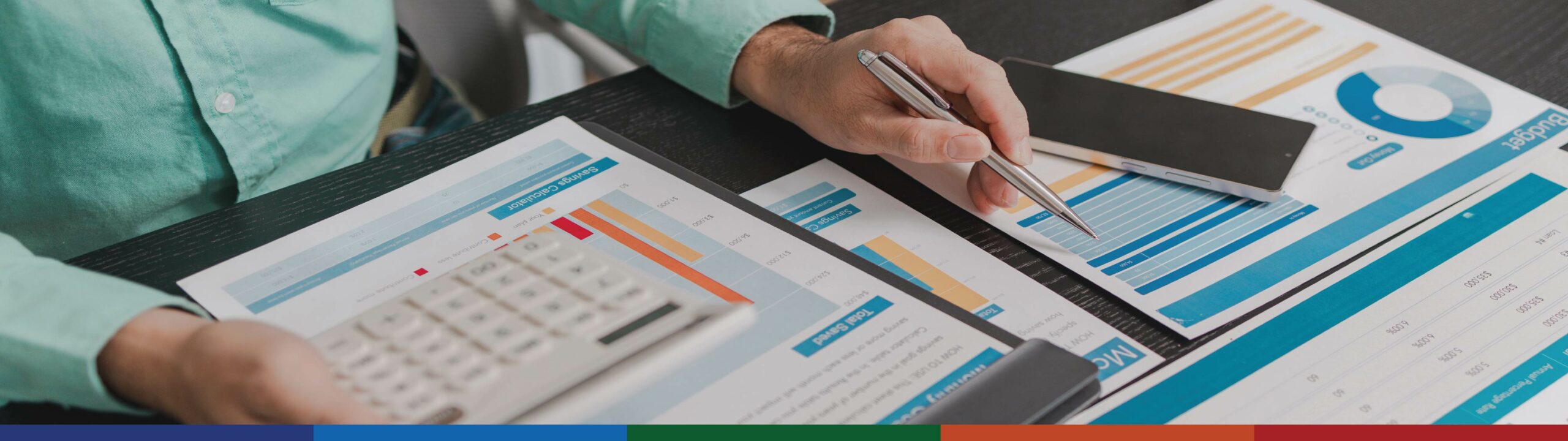 Accountant working with spreadsheets and figures