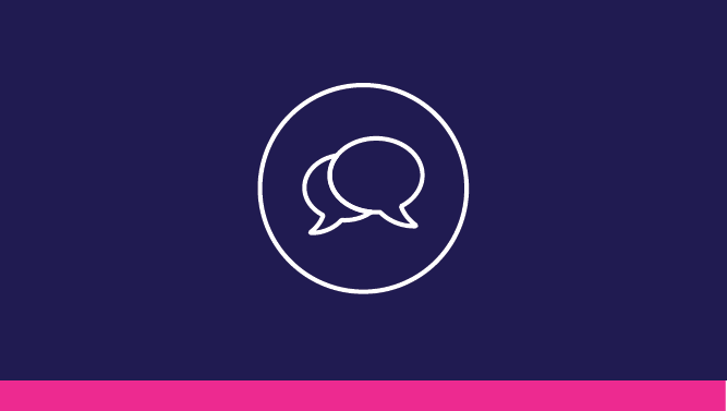 Icon of speech bubbles representing stakeholder engagement