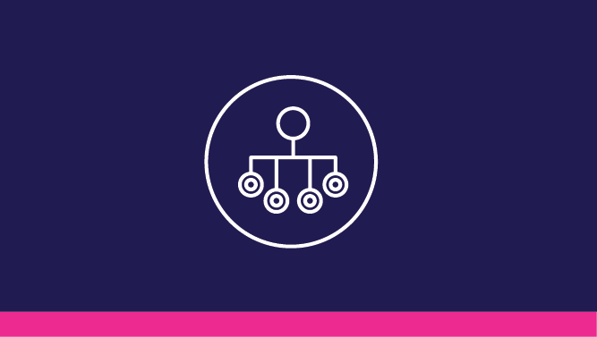 Icon of linked elements representing services.