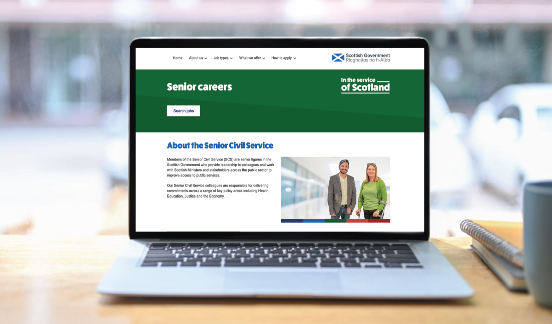 Screen shot of benefits on Scottish Government jobs website
